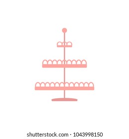 Stand for dessert and fruit. Isolated object. Vector illustration
