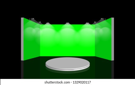 Stand display isolated on white background for product display. 3D Vector illustration