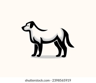 stand dog art logo design template illustration inspiration