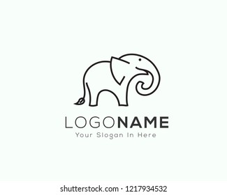 Stand elephant line art logo design inspiration