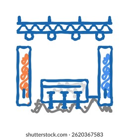 stand exhibition board doodle icon sketch vector. stand exhibition board sign. isolated symbol illustration
