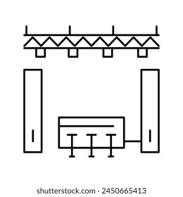 stand exhibition board line icon vector. stand exhibition board sign. isolated contour symbol black illustration