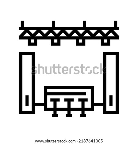 stand exhibition board line icon vector. stand exhibition board sign. isolated contour symbol black illustration