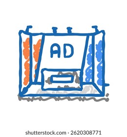 stand exhibition event doodle icon sketch vector. stand exhibition event sign. isolated symbol illustration