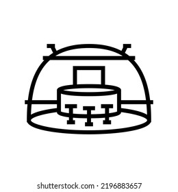 stand exhibition trade line icon vector. stand exhibition trade sign. isolated contour symbol black illustration