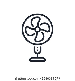 Stand fan editable stroke outline icon isolated on white background flat vector illustration. Pixel perfect. 64 x 64.