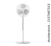Stand fan mockup realistic 3d vector illustration isolated on white background