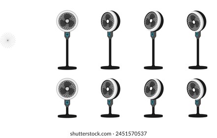 stand fan vector set. modern and trendy standing fan design illustration isolated on white background.