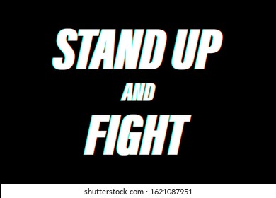 stand up and fight concept black background vector illustration