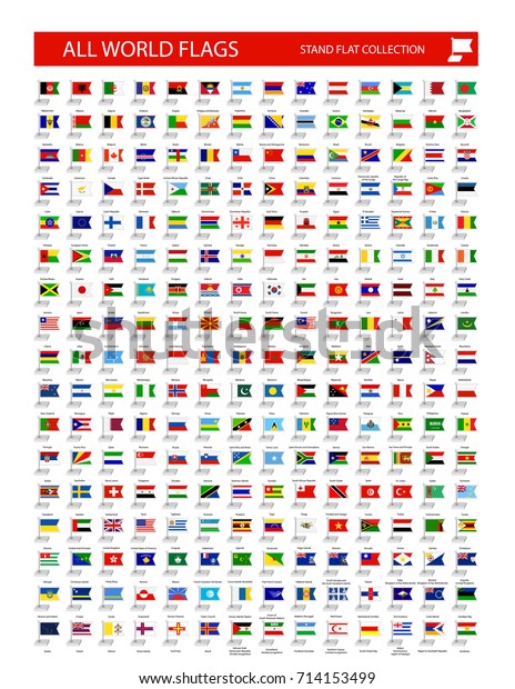 旗のアイコン すべての世界の国旗が 1つのレイヤーに適切な名前を付けて 各国旗を重ねて編成されます のベクター画像素材 ロイヤリティフリー
