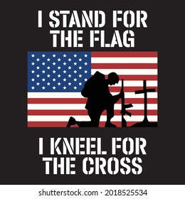 I Stand for The Flag I Kneel for The Cross vector