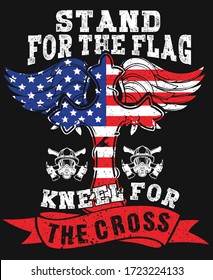 Stand For The Flag Kneel For The Cross-Firefighter t-shirt