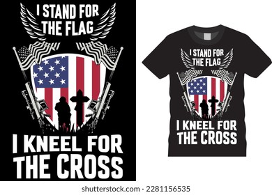 STAND FOR THE FLAG, STAND FOR THE KNEEL VERSATILE JOURNAL WITH DISTRESSED AMERICAN FLAG SUBLIMATION T-SHIRTS DESIGN VECTOR TEMPLATE  printed on poster, banner, apparel, merchandise  svg