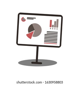 Сhart stand flat illustration for web design, book, poster, ads, package, postcard, coloring and magazine