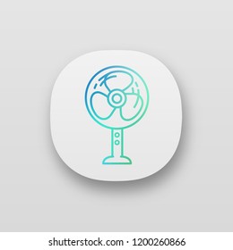 Stand floor fan app icon. Home cooling fan. Household appliance. UI/UX user interface. Web or mobile application. Vector isolated illustration