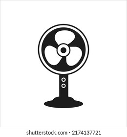 Stand floor fan glyph icon isolated sign symbol in vector. Logotype