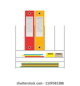 Stand folder work icon symbol document design. Web concept professional presentation executive information. Exhibition marketing brochure promotion. Roll-up office vector file vertical binder pile.