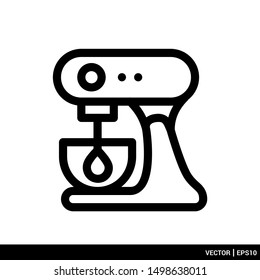 Stand food mixer icon vector illustration logo template. EPS 10