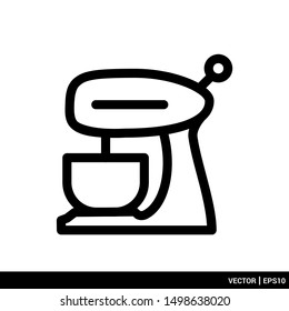 Stand food mixer icon vector illustration logo template. EPS 10