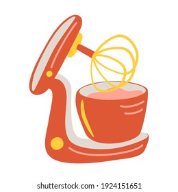 
Stand Food Mixer, Kitchen Mixer, Making Mixer, Electric Food Mixer, Food Processor, Kitchen Gadget. Cartoon flat vector illustration  Background. 
