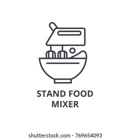 stand food mixer line icon, outline sign, linear symbol, vector, flat illustration