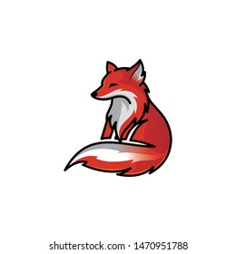 Stand Fox Extracted For Look Logo Vector Icon,eps 10