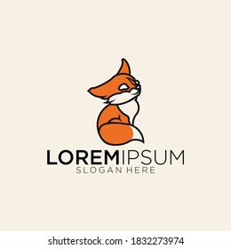 zorro de pie extraído para el logotipo de look
