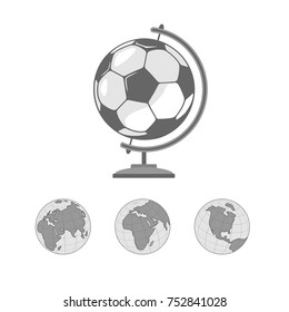 stand for the globe. in the middle is the ball that symbolizes the planet earth

