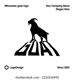 Stand goat on goat lettering shadow logo design inspiration