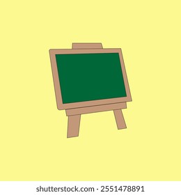 Stand green school blackboard vector illustration. Empty education board