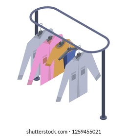 Stand hanger clothes icon. Isometric of stand hanger clothes vector icon for web design isolated on white background