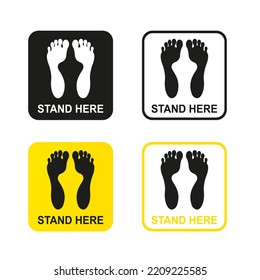 Stand here should. Vector illustration