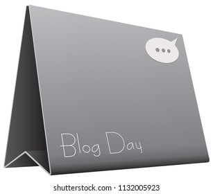 Stand for the holiday Blog day. Vector illustration.
