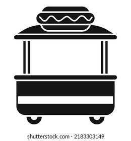 Stand hotdog icon simple vector. Hot dog. Cart food