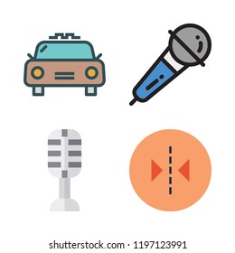 stand icon set. vector set about reflection, microphone and taxi icons set.