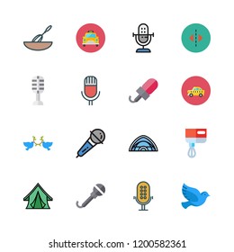 stand icon set. vector set about reflection, taxi, microphone and pigeon icons set.