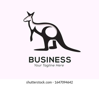 Stand kangaroo art logo design inspiration