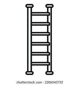 Stand ladder icon outline vector. Step construction. Wooden metal