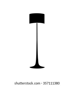 stand lamp icon black on white background vector illustration 