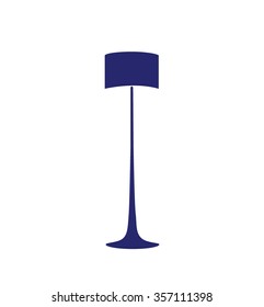 stand lamp icon dark blue on white background vector illustration 