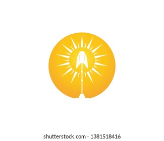 stand lamp indoor lightning logo vector