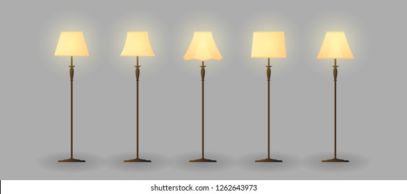 stand lamp interior vector bundle design illustration