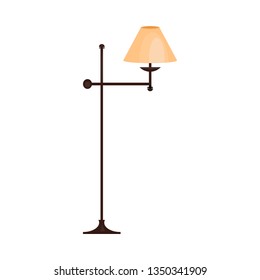 Stand lamp. Lampshade, pole, furniture, floor. Vector illustration can be used for topics like interior design, light, home decor