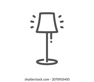 Stand lamp line icon. Floor light sign. Interior illuminate symbol. Quality design element. Linear style stand lamp icon. Editable stroke. Vector