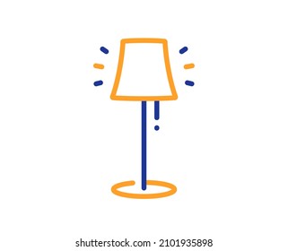 Stand lamp line icon. Floor light sign. Interior illuminate symbol. Colorful thin line outline concept. Linear style stand lamp icon. Editable stroke. Vector