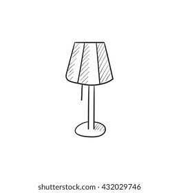 Stand lamp vector sketch icon isolated on background. Hand drawn Stand lamp icon. Stand lamp sketch icon for infographic, website or app.