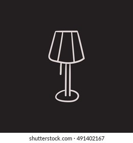 Stand lamp vector sketch icon isolated on background. Hand drawn Stand lamp icon. Stand lamp sketch icon for infographic, website or app.