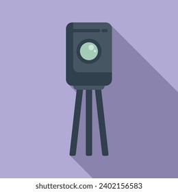 Stand limit control speed icon flat vector. Road traffic cam. Gun limit officer