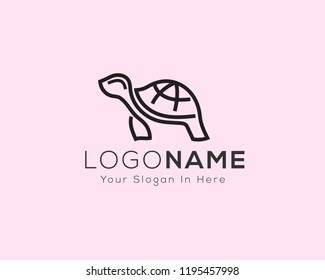 Stand Line Art Turtle logo, Stand line art Tortoise logo