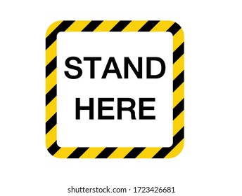 stand in line, stand wait here,  please keep distance,  protecting infection from a Covid-19 virus, concept Coronavirus outbreak spreading, 